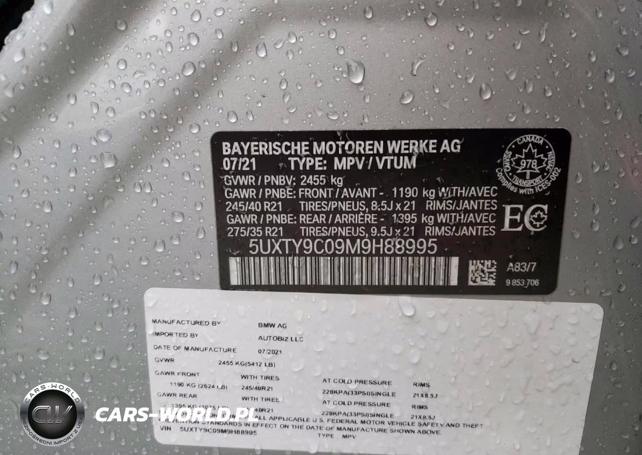 2021 BMW X3 xDrivem40I VIN:5UXTY9C09M9H88995 - 14