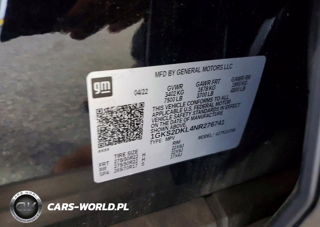 2022 GMC Yukon Denali VIN:1GKS2DKL4NR276741 - 13