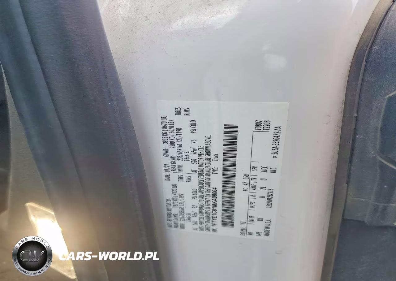 2021 Ford Transit T-150 VIN:1FTYE1C81MKA08064 - 14