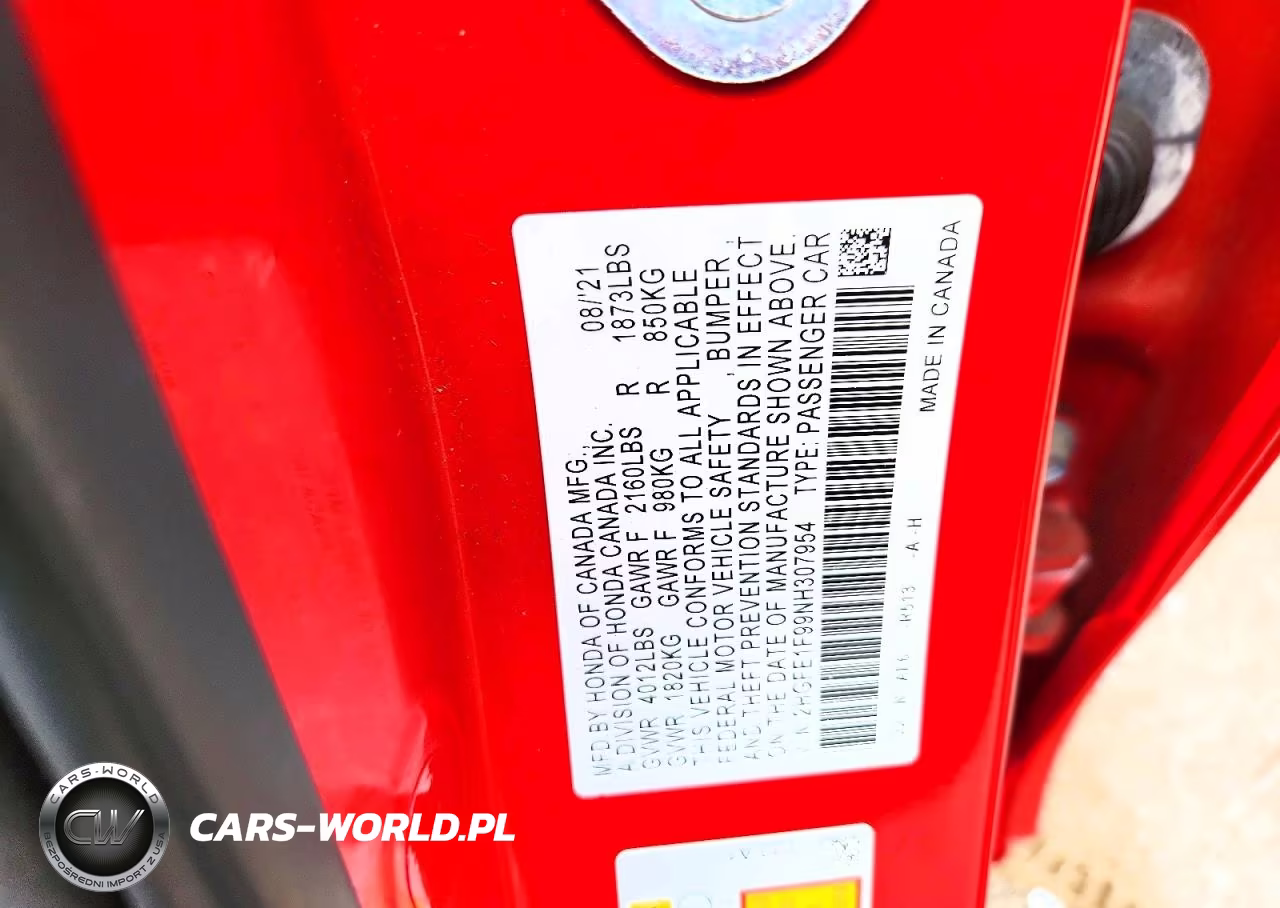 2022 Honda Civic Touring VIN:2HGFE1F99NH307954 - 12
