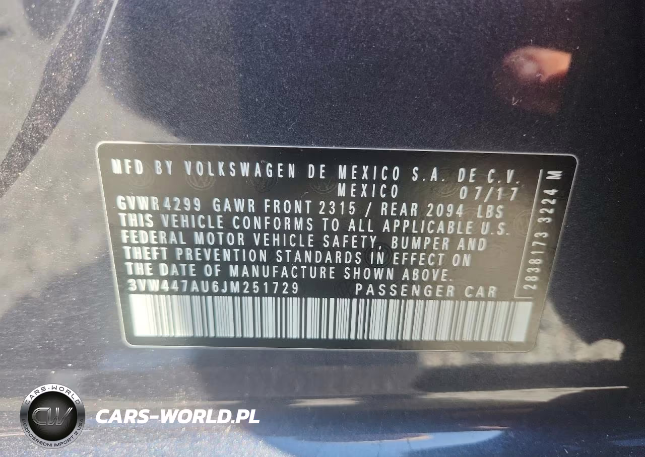 2018 Volkswagen Gti S-Se VIN:3VW447AU6JM251729 - 12