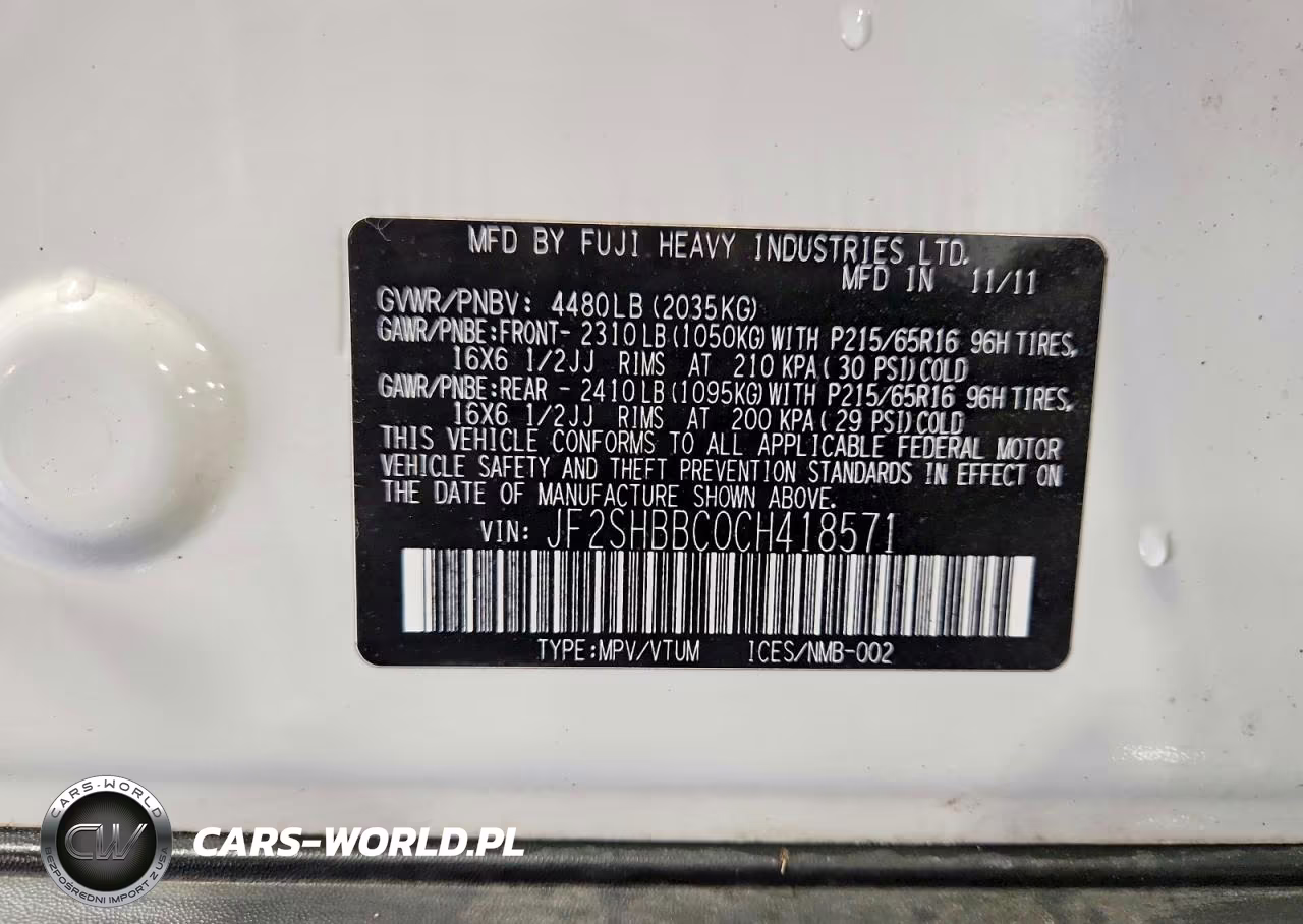 2012 Subaru Forester 2.5X VIN:JF2SHBBC0CH418571 - 13