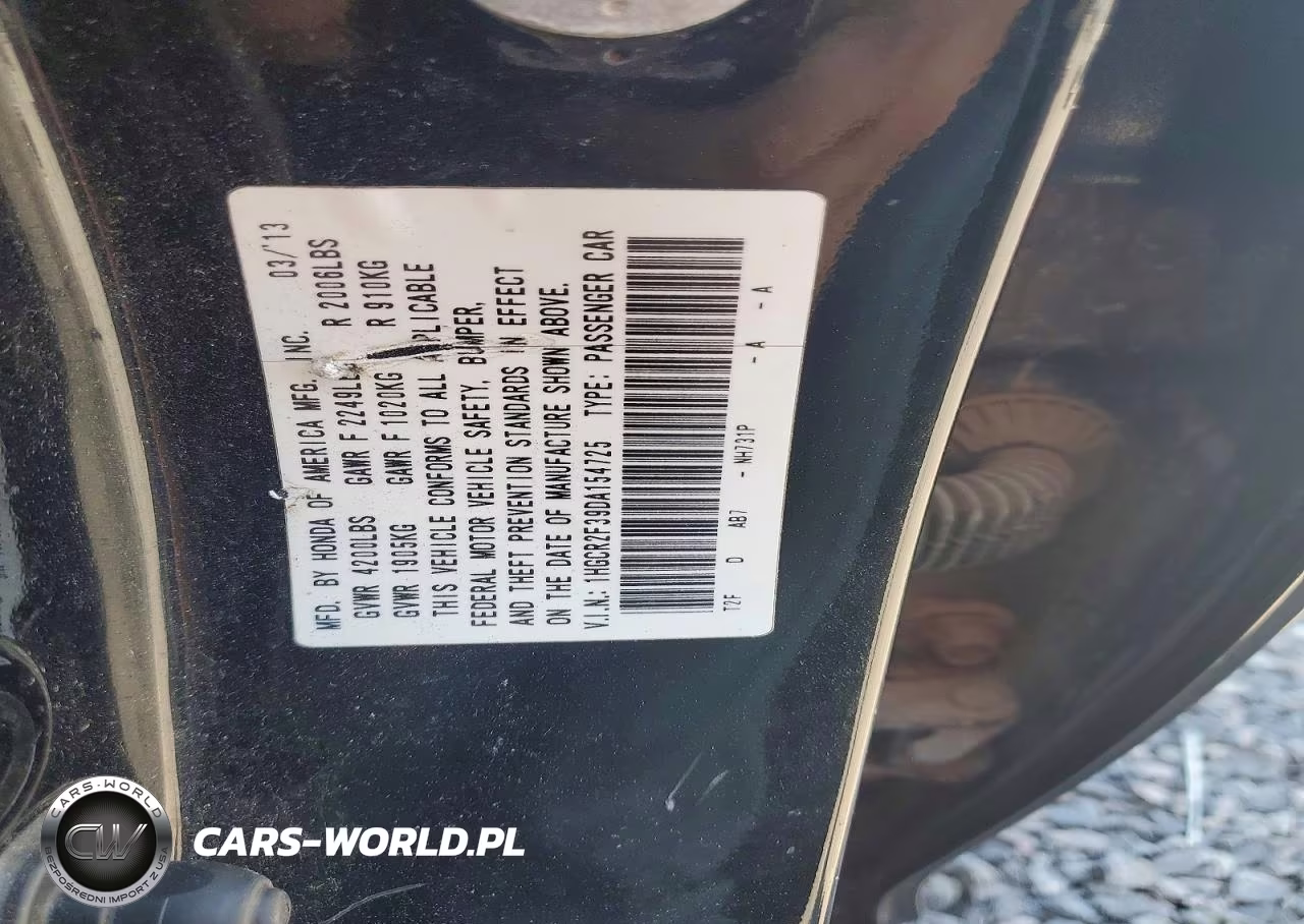 2013 Honda Accord Lx VIN:1HGCR2F39DA154725 - 12