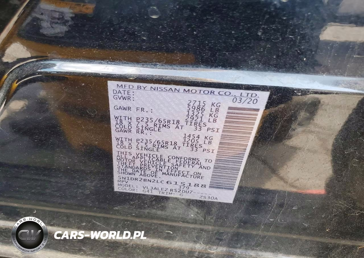2020 Nissan Pathfinder Sv VIN:5N1DR2BN2LC615188 - 14