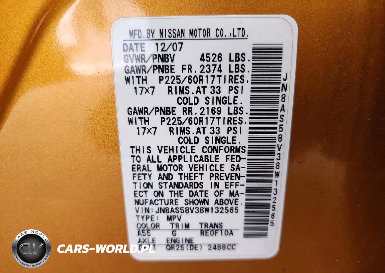 2008 Nissan Rogue S VIN:JN8AS58V38W132565 - 14