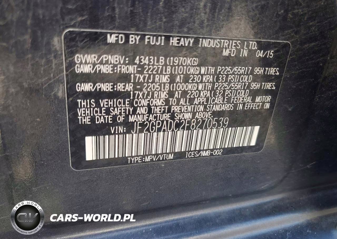 2015 Subaru Xv Crosstrek 2.0 Premium VIN:JF2GPADC2F8270539 - 14