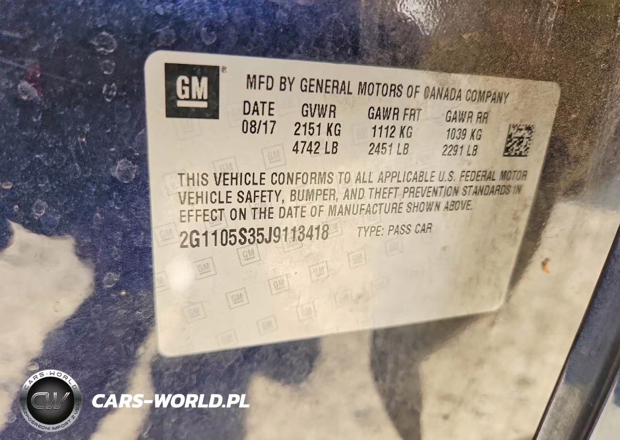 2018 Chevrolet Impala Lt VIN:2G1105S35J9113418 - 12