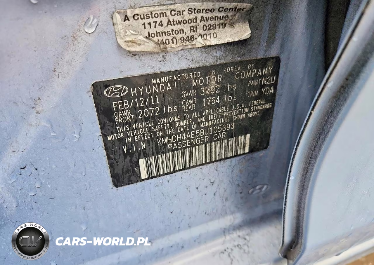 2011 Hyundai Elantra Gls VIN:KMHDH4AE5BU105393 - 12