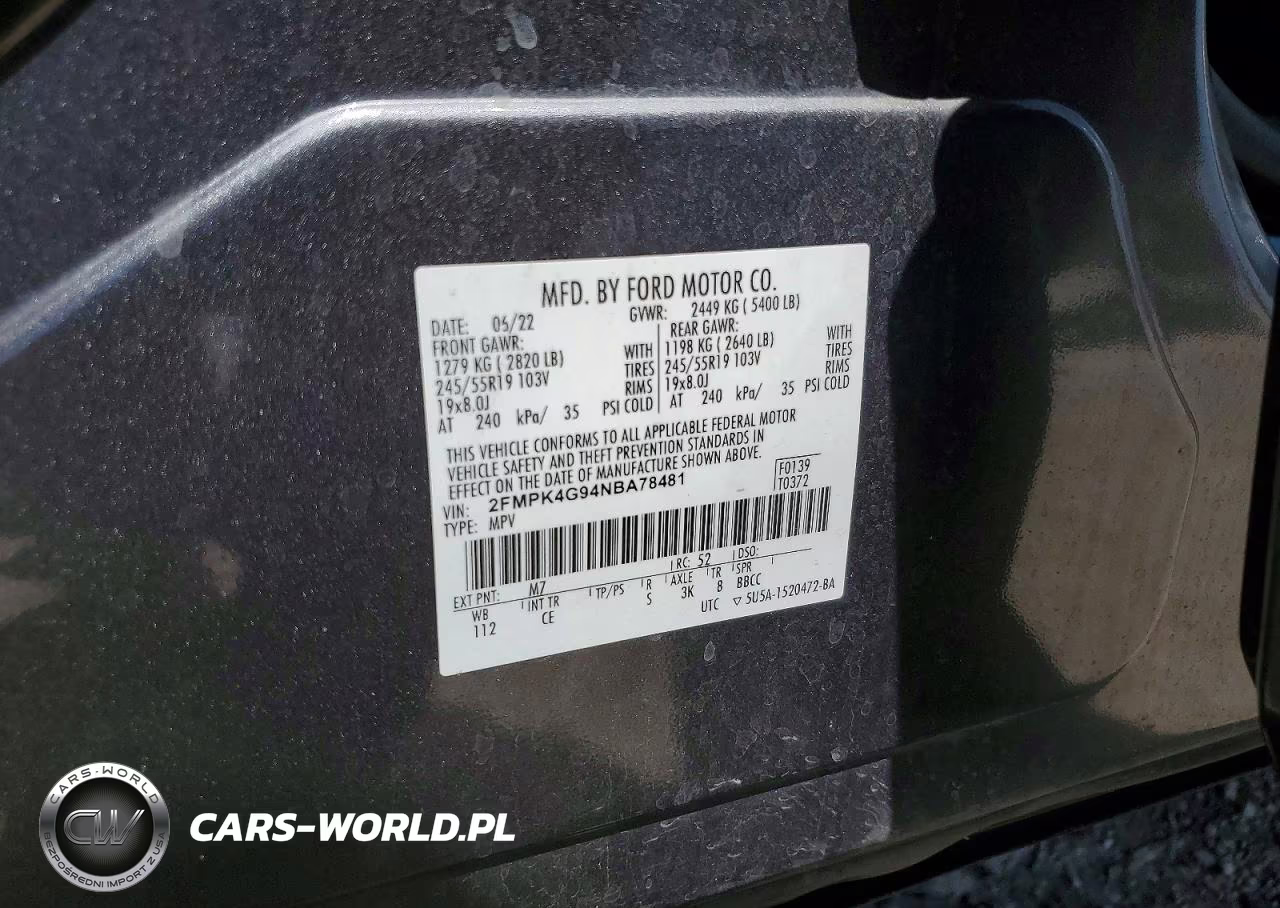 2022 Ford Edge Se VIN:2FMPK4G94NBA78481 - 12