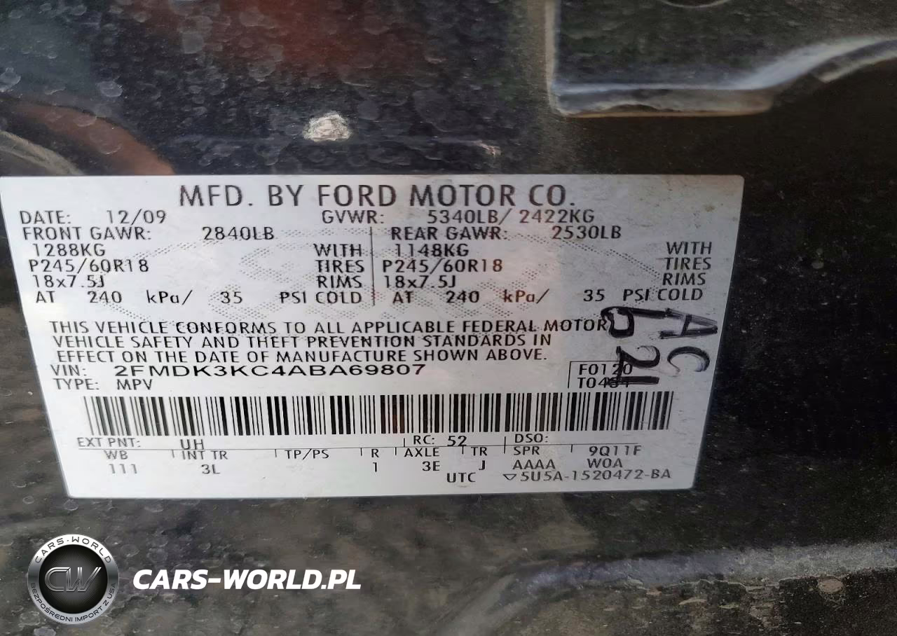 2010 Ford Edge Limited VIN:2FMDK3KC4ABA69807 - 13
