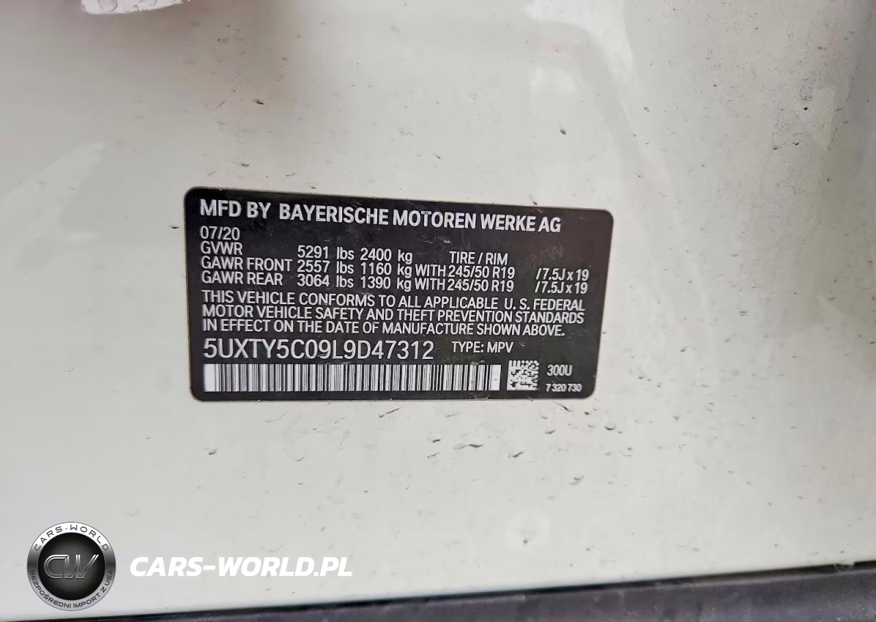 2020 BMW X3 xDrive30I VIN:5UXTY5C09L9D47312 - 13