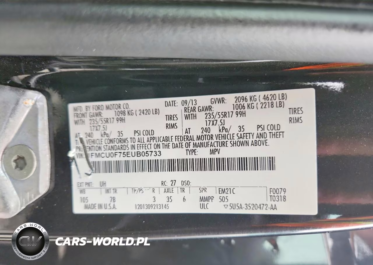 2014 Ford Escape S VIN:1FMCU0F75EUB05733 - 13