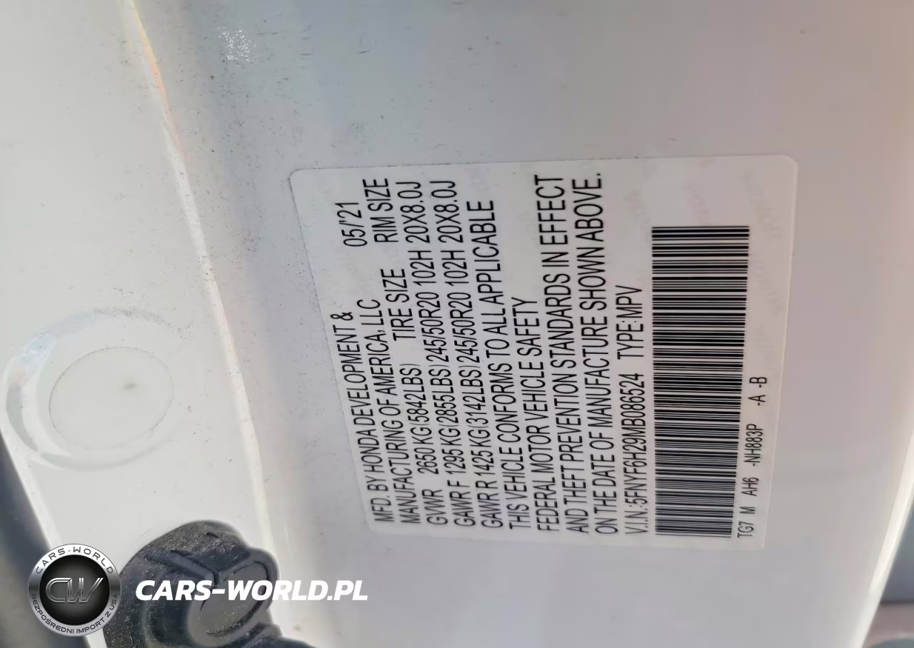 2021 Honda Pilot Se VIN:5FNYF6H29MB086524 - 13