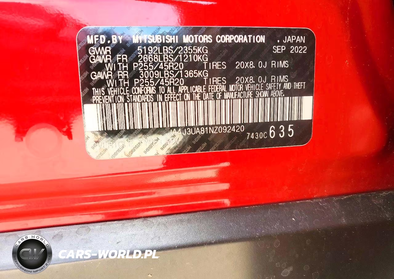 2022 Mitsubishi Outlander Se VIN:JA4J3UA81NZ092420 - 13