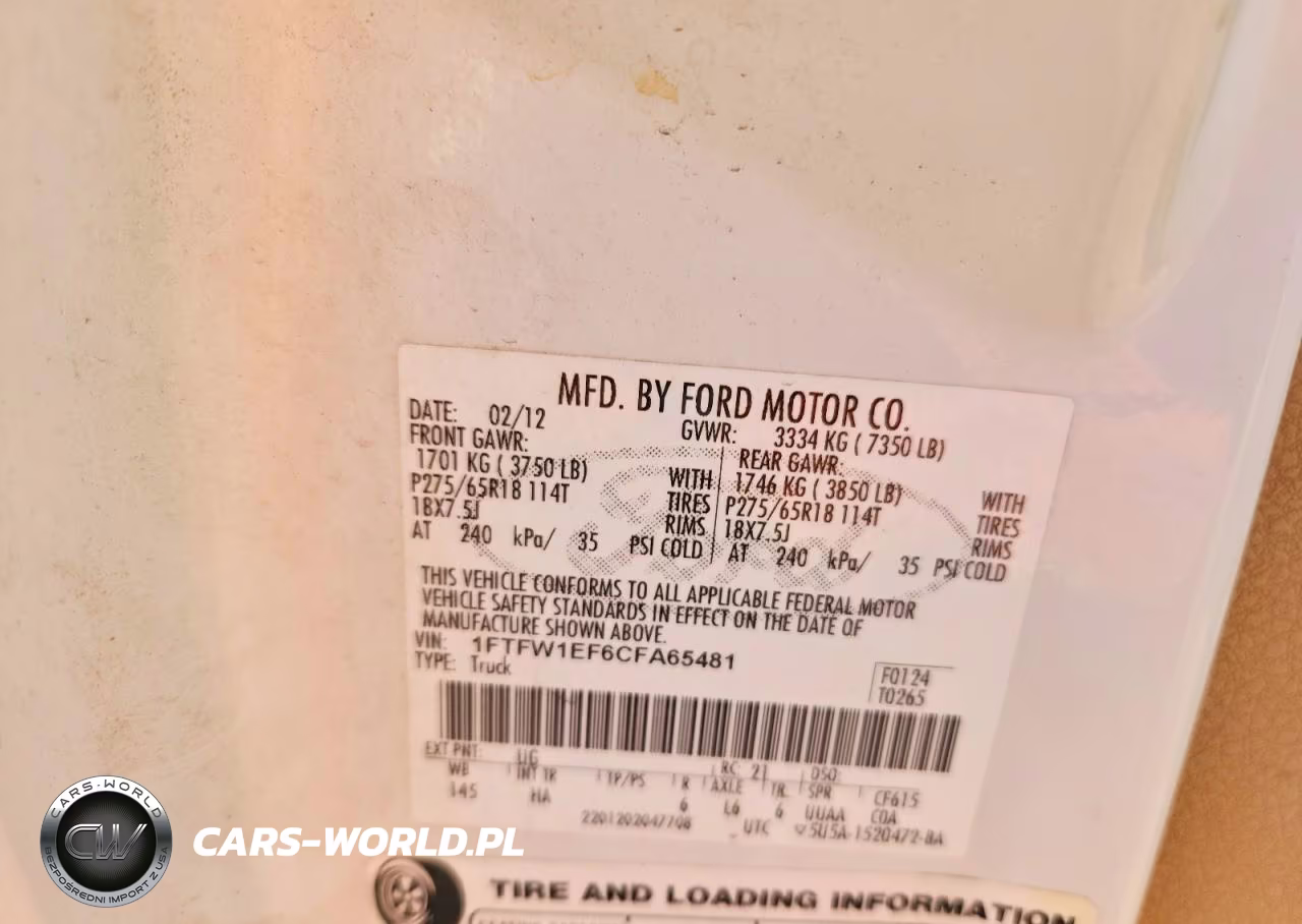 2012 Ford F150 Supercrew VIN:1FTFW1EF6CFA65481 - 12