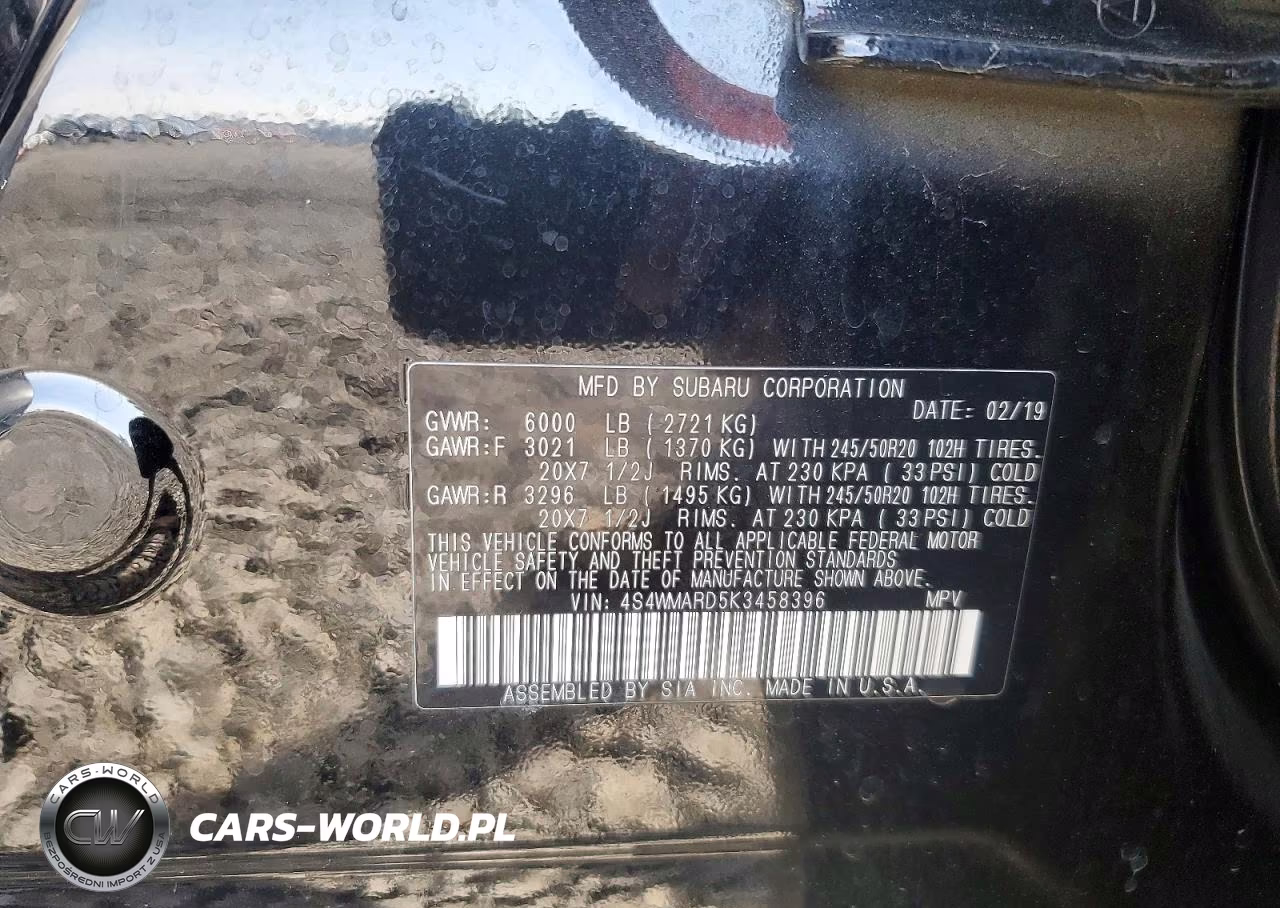 2019 Subaru Ascent Touring VIN:4S4WMARD5K3458396 - 13