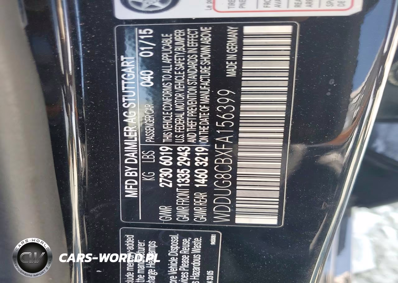 2015 Mercedes-Benz S 550 VIN:WDDUG8CBXFA156399 - 12