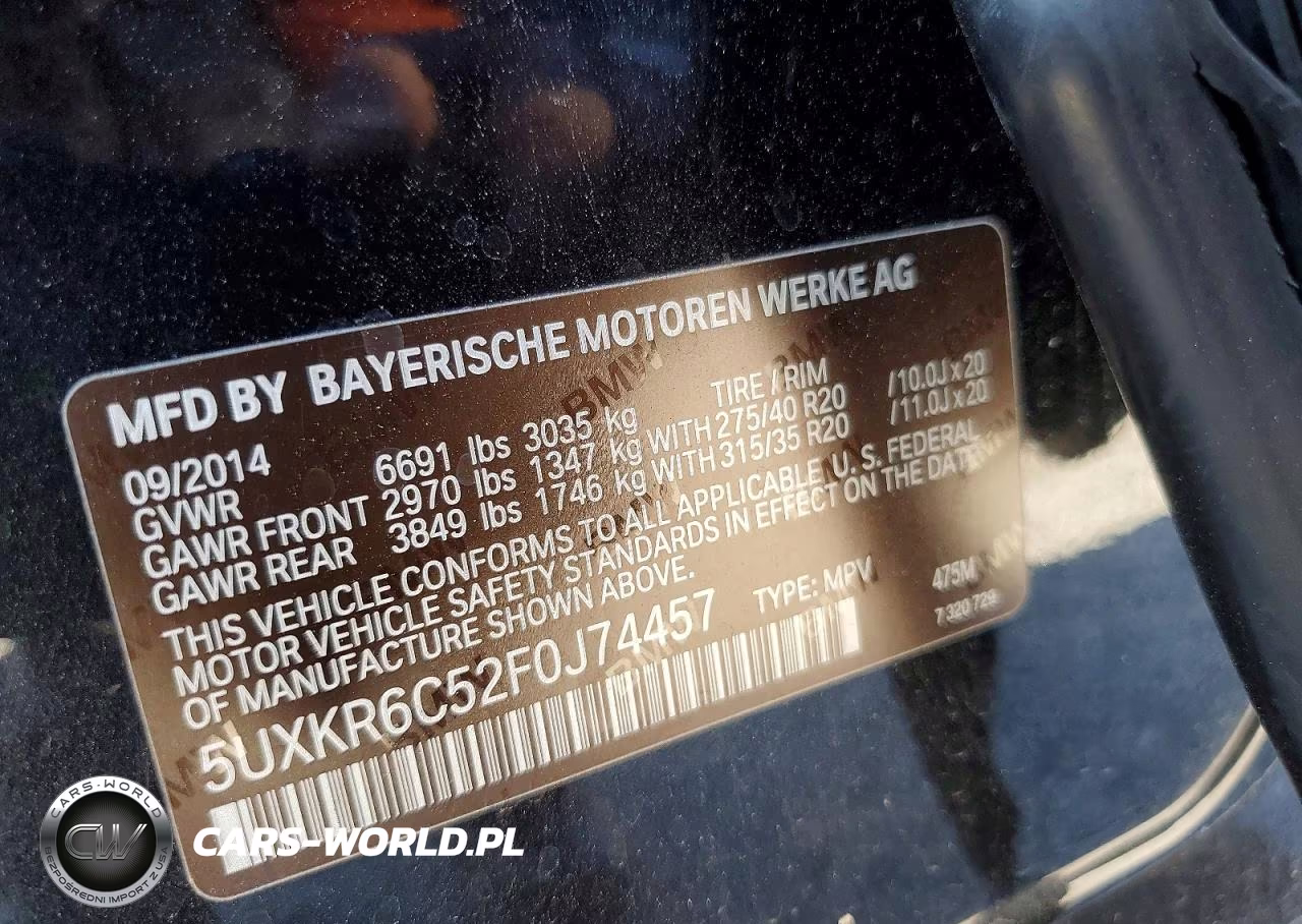 2015 BMW X5 xDrive50I VIN:5UXKR6C52F0J74457 - 14