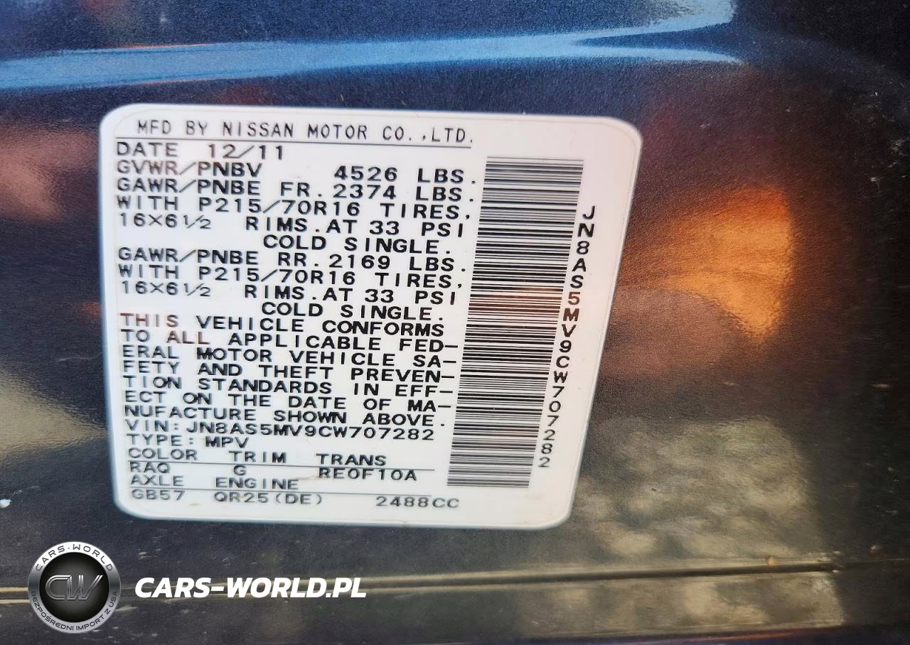 2012 Nissan Rogue S VIN:JN8AS5MV9CW707282 - 12