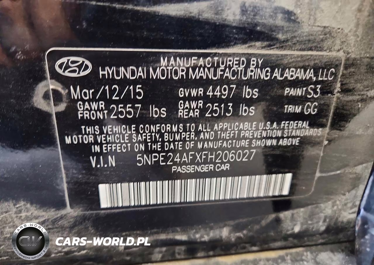 2015 Hyundai Sonata Se VIN:5NPE24AFXFH206027 - 12