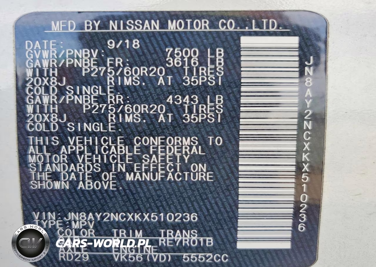 2019 Nissan Armada Sl VIN:JN8AY2NCXKX510236 - 13