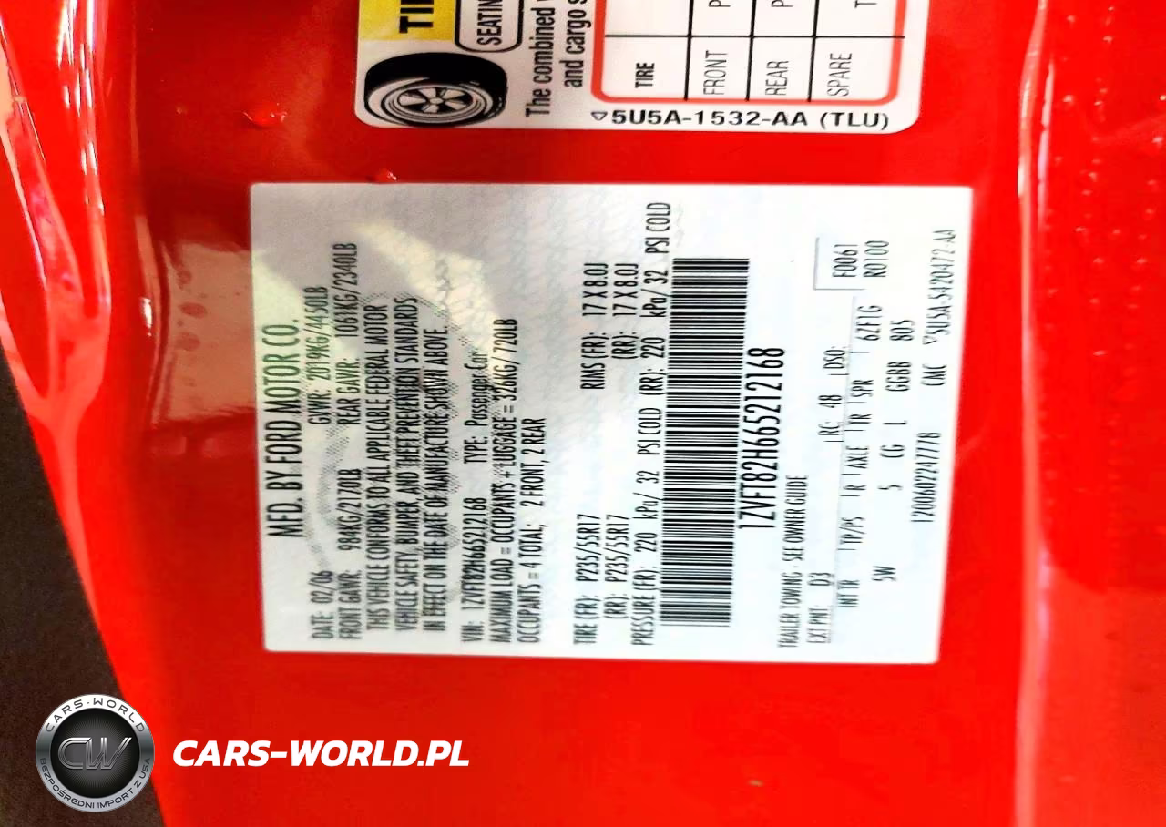 2006 Ford Mustang Gt VIN:1ZVFT82H665212168 - 12