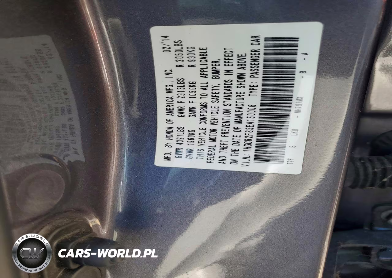 2014 Honda Accord Exl VIN:1HGCR2F85EA150006 - 12