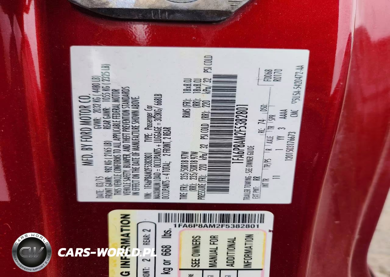 2015 Ford Mustang VIN:1FA6P8AM2F5382801 - 12