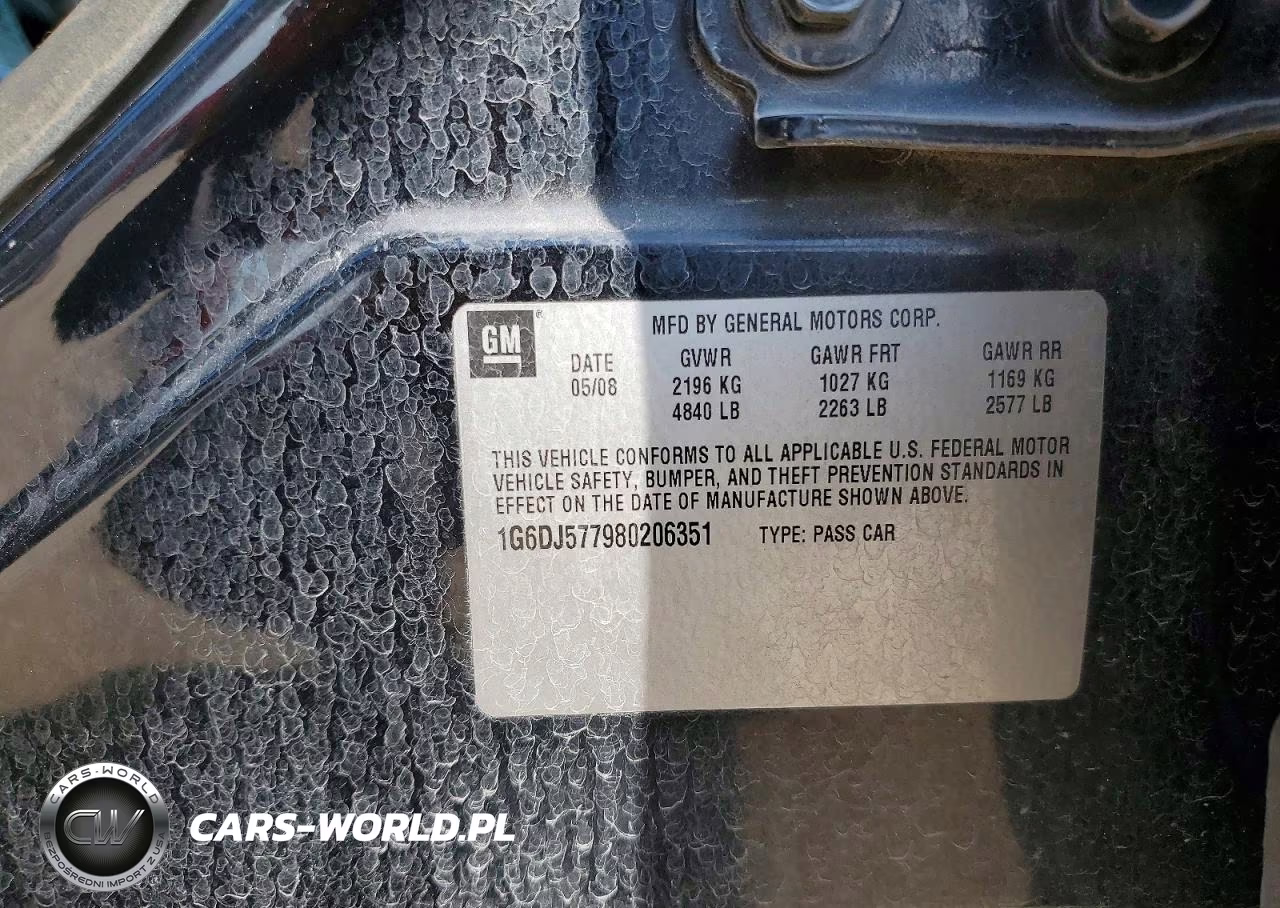 2008 Cadillac Cts VIN:1G6DJ577980206351 - 12