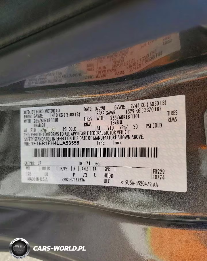 2020 Ford Ranger Xl VIN:1FTER1FH4LLA53558 - 12