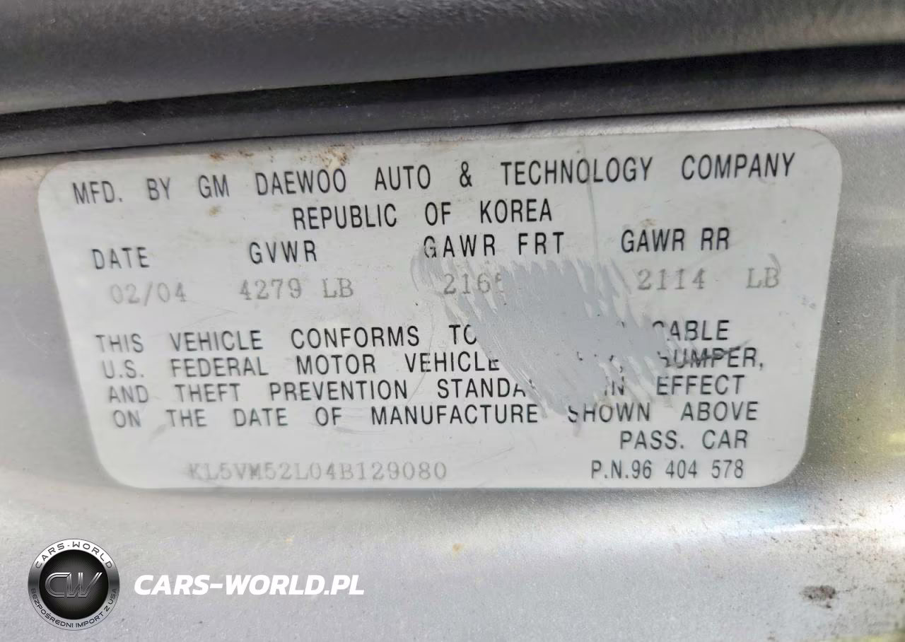 2004 Suzuki Verona Ex VIN:KL5VM52L04B129080 - 12