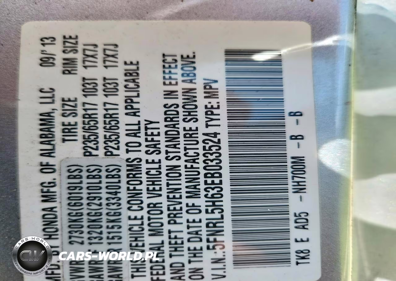 2014 Honda Odyssey Exl VIN:5FNRL5H63EB033524 - 13