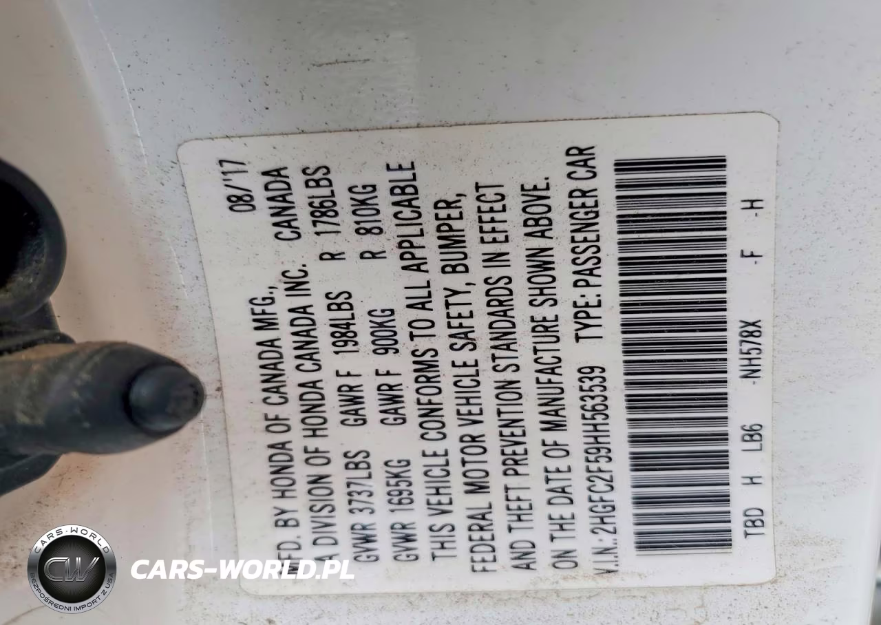 2017 Honda Civic Lx VIN:2HGFC2F59HH563539 - 12