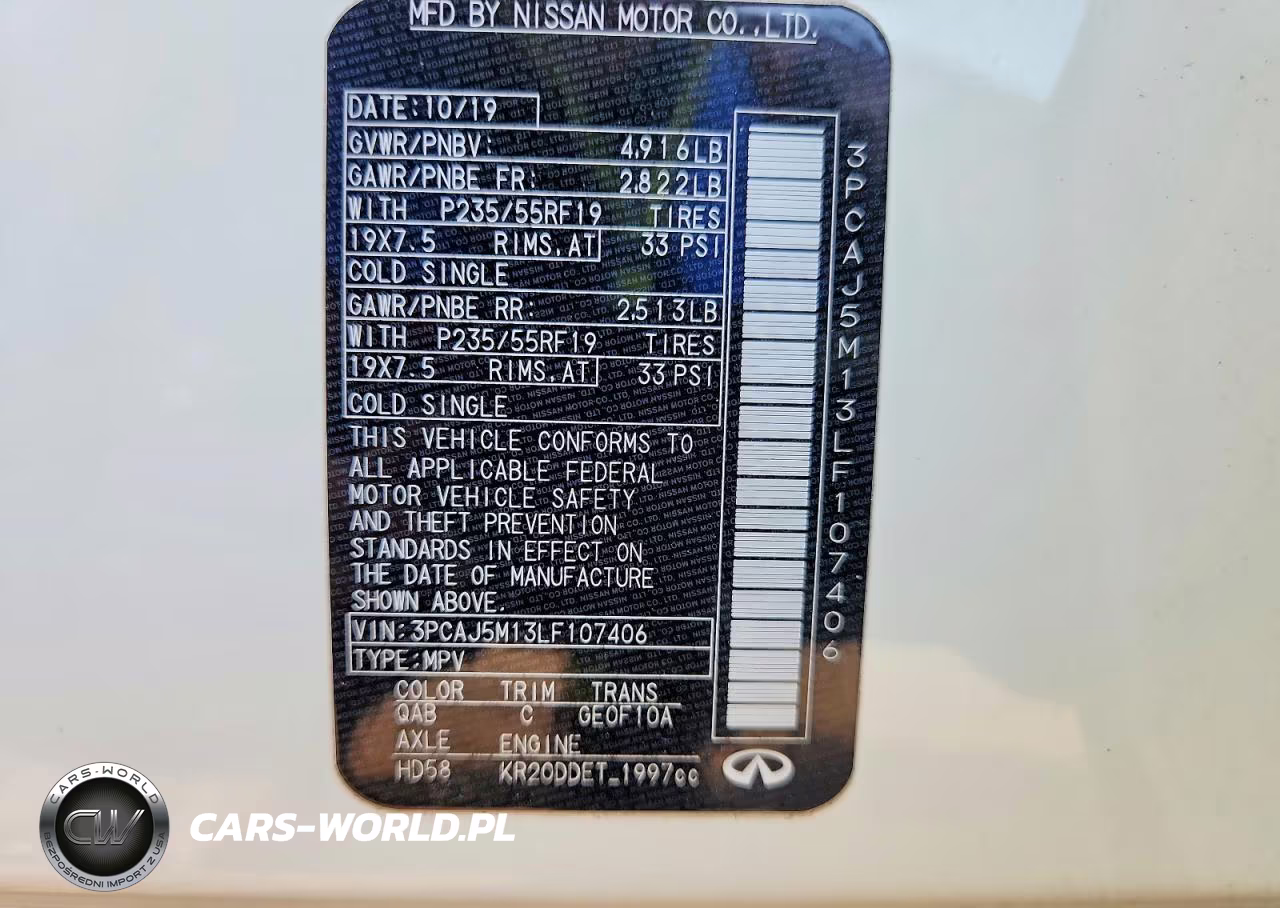 2020 Infiniti Qx50 Luxe VIN:3PCAJ5M13LF107406 - 12