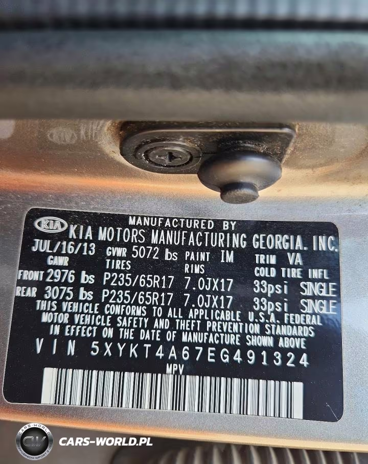 2014 Kia Sorento Lx VIN:5XYKT4A67EG491324 - 13
