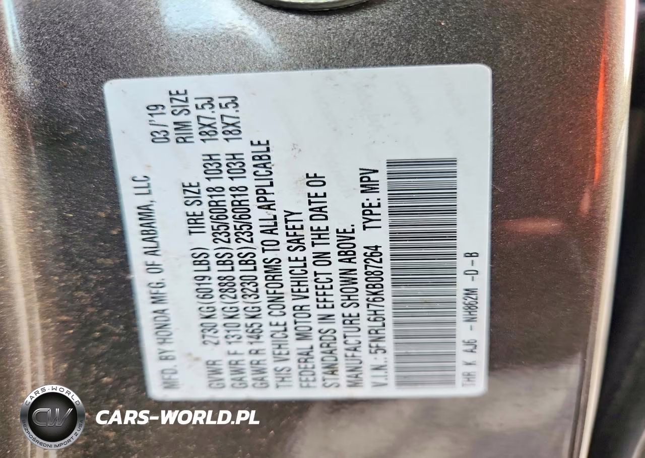 2019 Honda Odyssey Exl VIN:5FNRL6H76KB087264 - 14