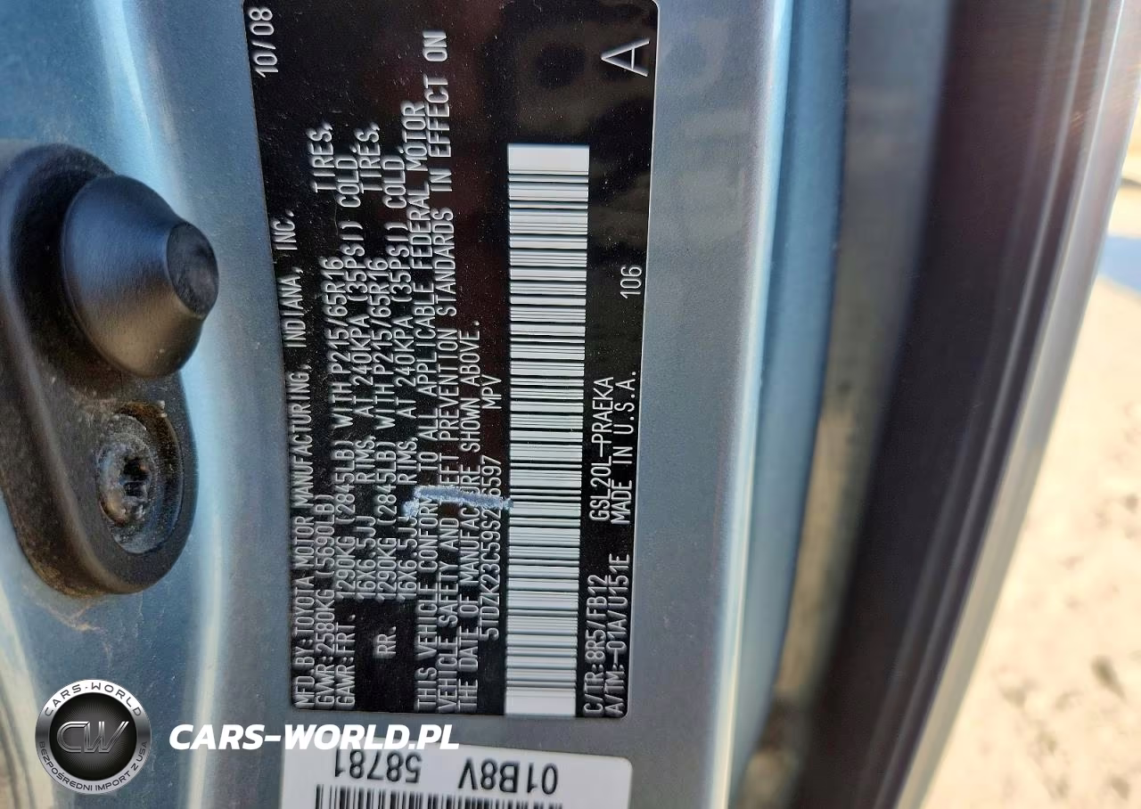 2009 Toyota Sienna Ce 8-Passenger VIN:5TDZK23C59S256597 - 13