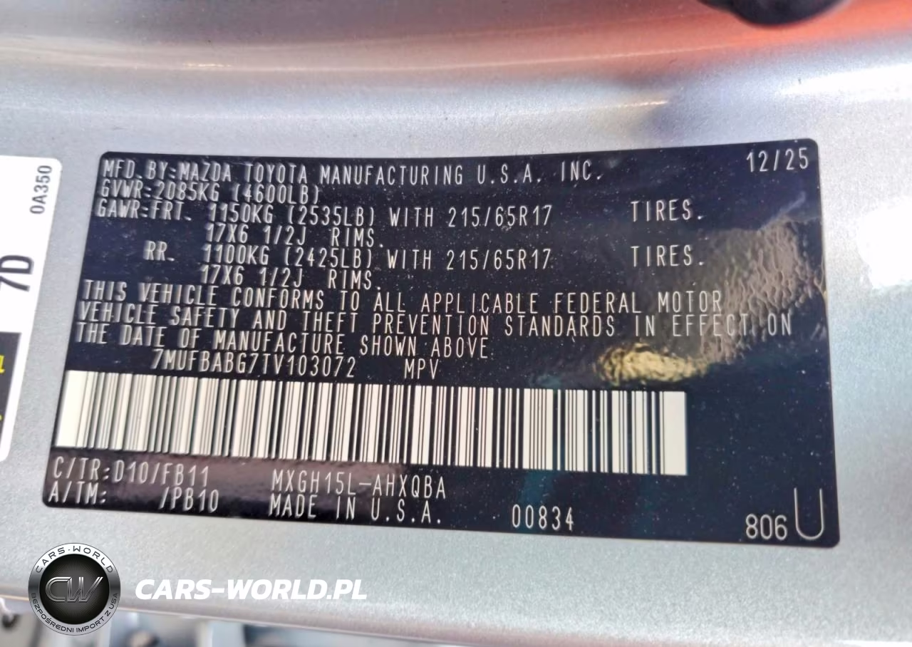 2026 Toyota Corolla Cross Hybrid S VIN:7MUFBABG7TV103072 - 13