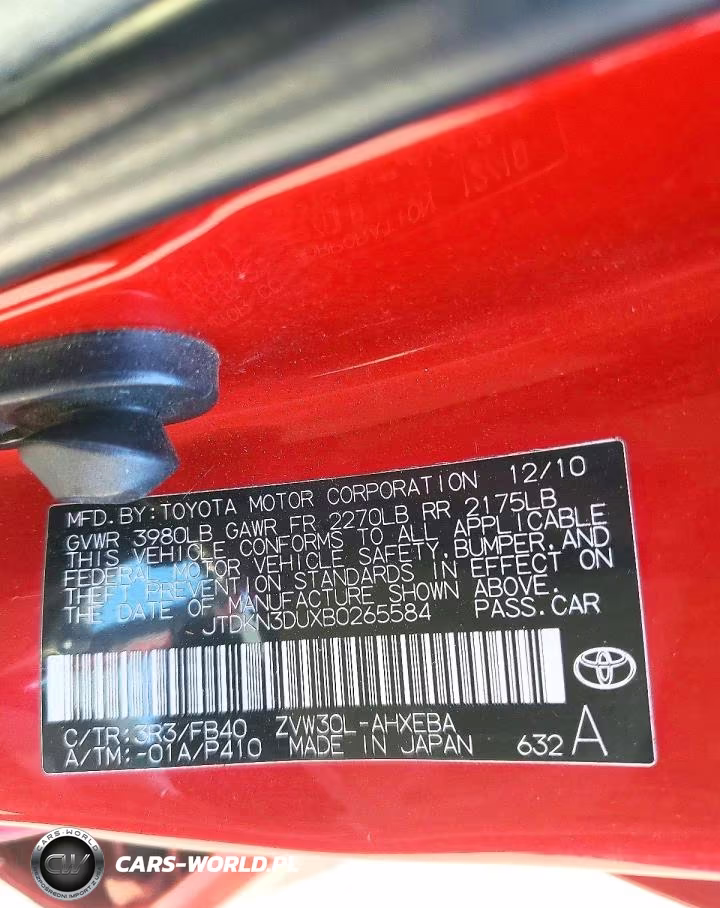 2011 Toyota Prius Two VIN:JTDKN3DUXB0265584 - 12