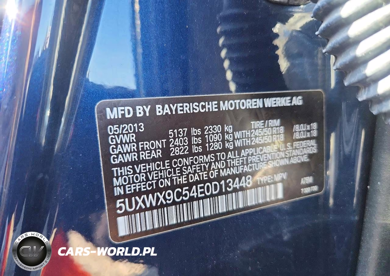 2014 BMW X3 xDrive28I VIN:5UXWX9C54E0D13448 - 13