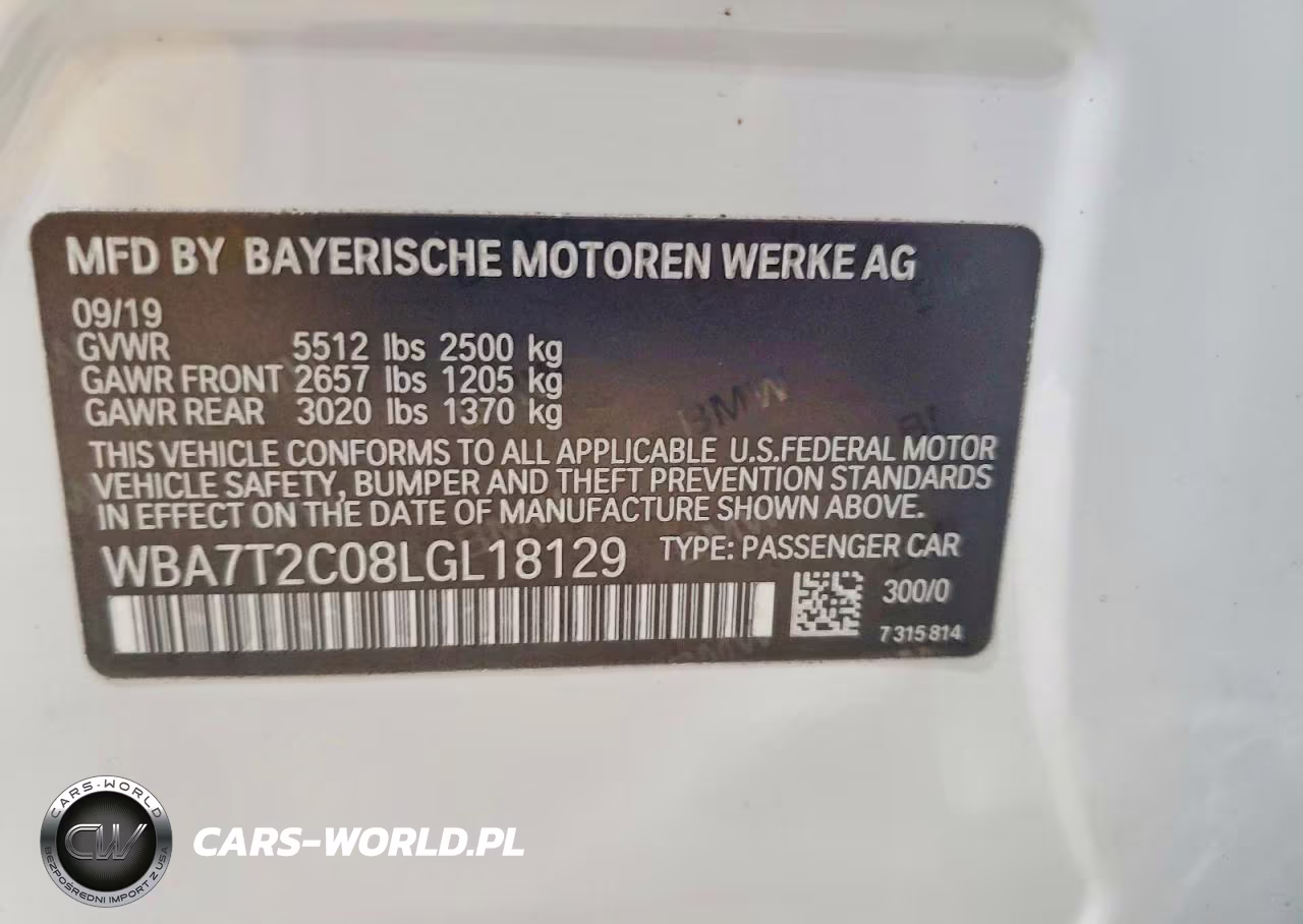 2020 BMW 740 I VIN:WBA7T2C08LGL18129 - 12