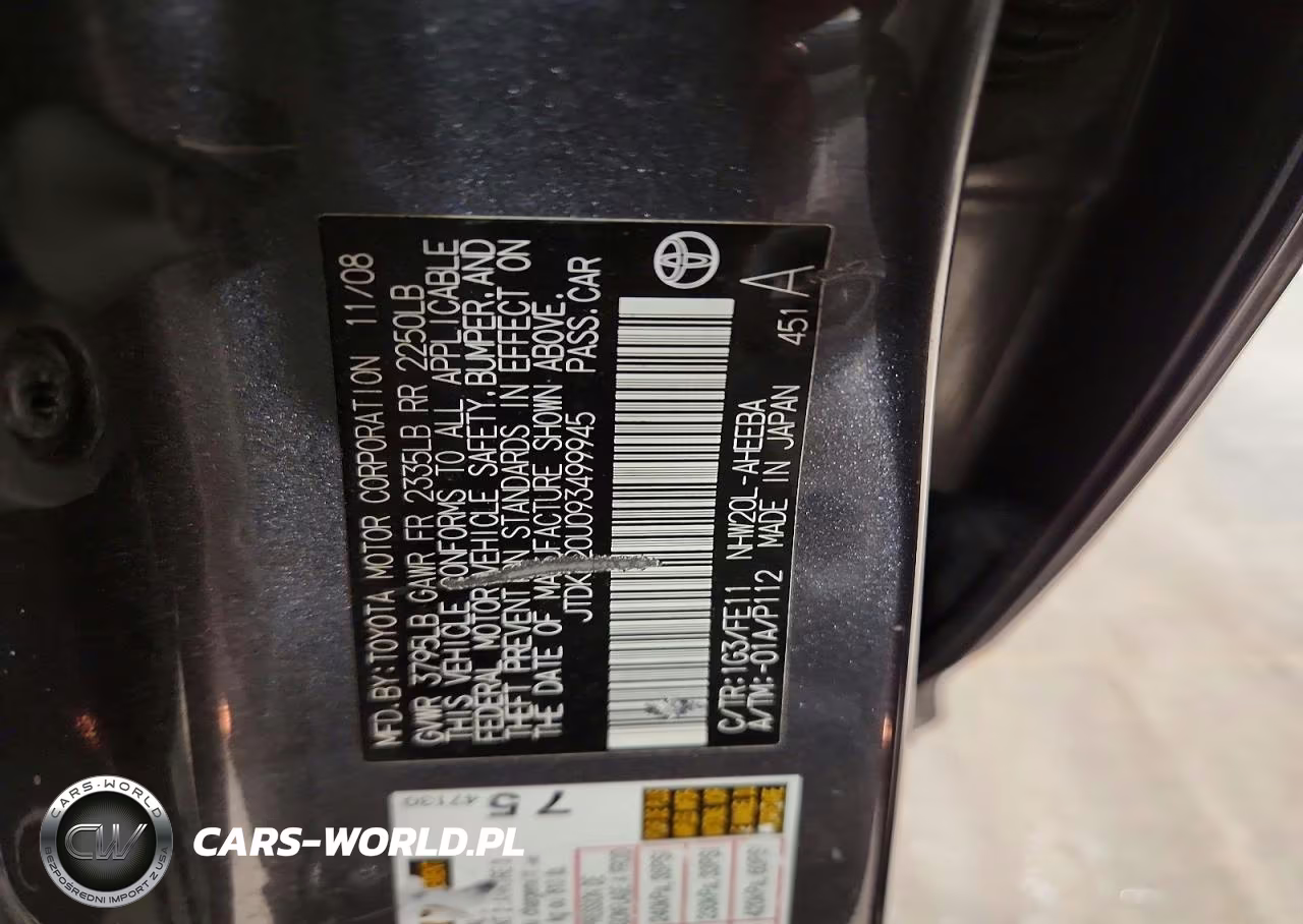 2009 Toyota Prius Base VIN:JTDKB20U093499945 - 12