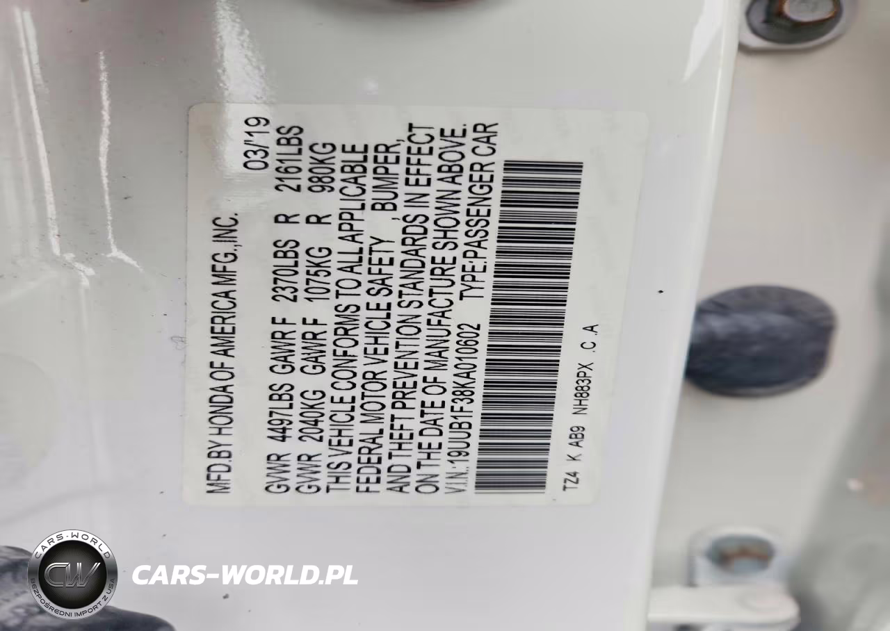 2019 Acura Tlx VIN:19UUB1F38KA010602 - 12
