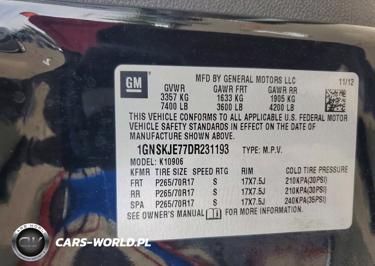 2013 Chevrolet Suburban K1500 Lt VIN:1GNSKJE77DR231193 - 14