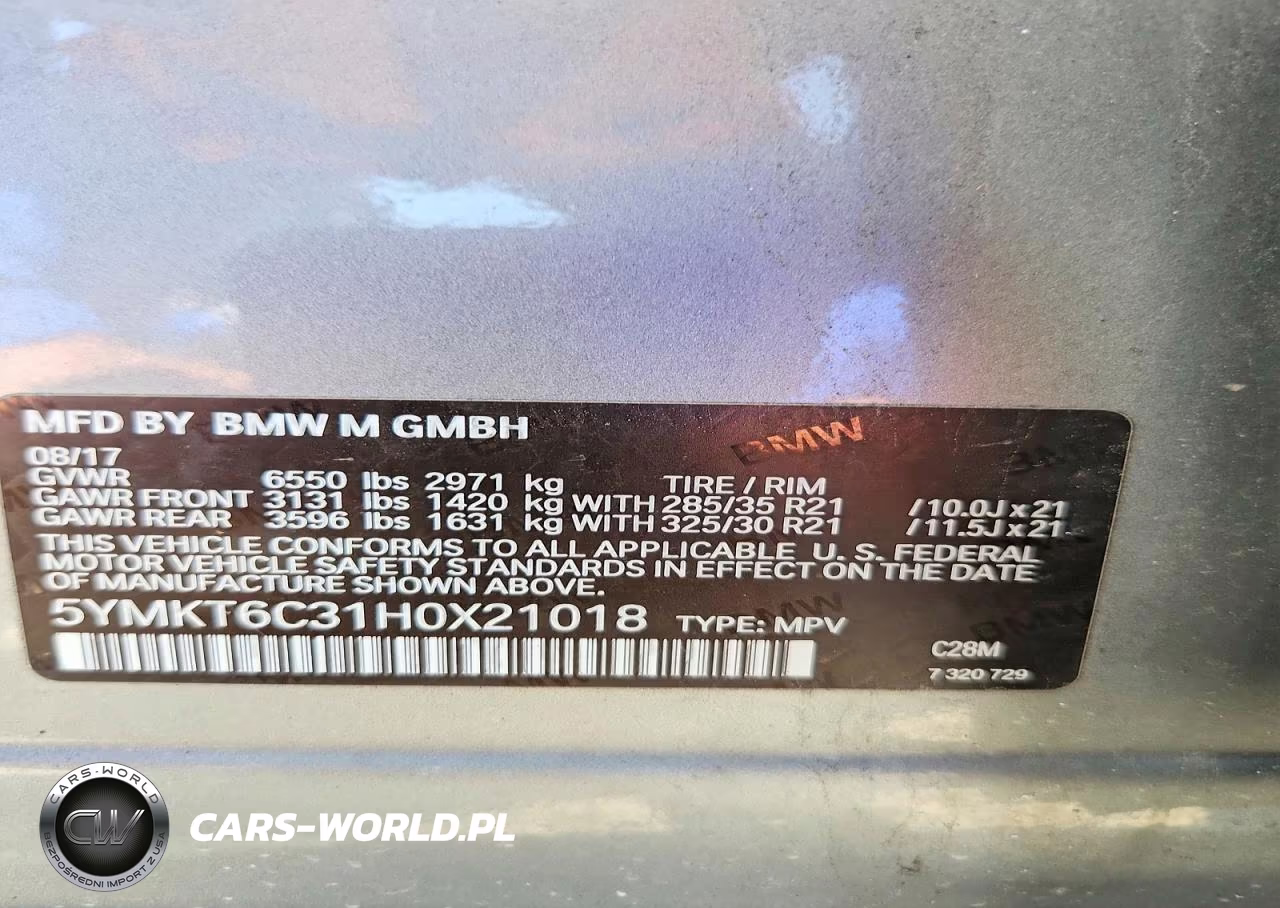 2017 BMW X5 M VIN:5YMKT6C31H0X21018 - 13