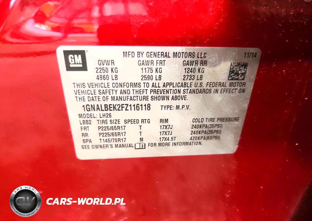 2015 Chevrolet Equinox Lt VIN:1GNALBEK2FZ116118 - 13