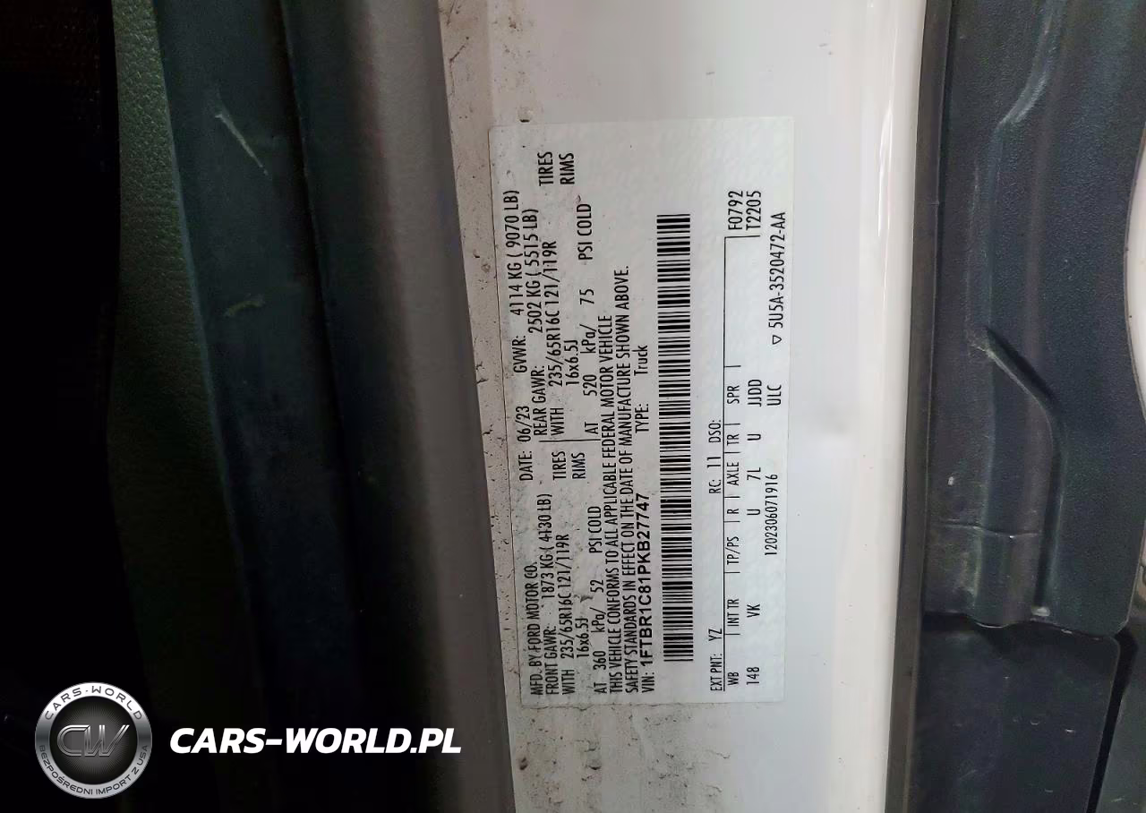 2023 Ford Transit 250 Delivery Van VIN:1FTBR1C81PKB27747 - 13