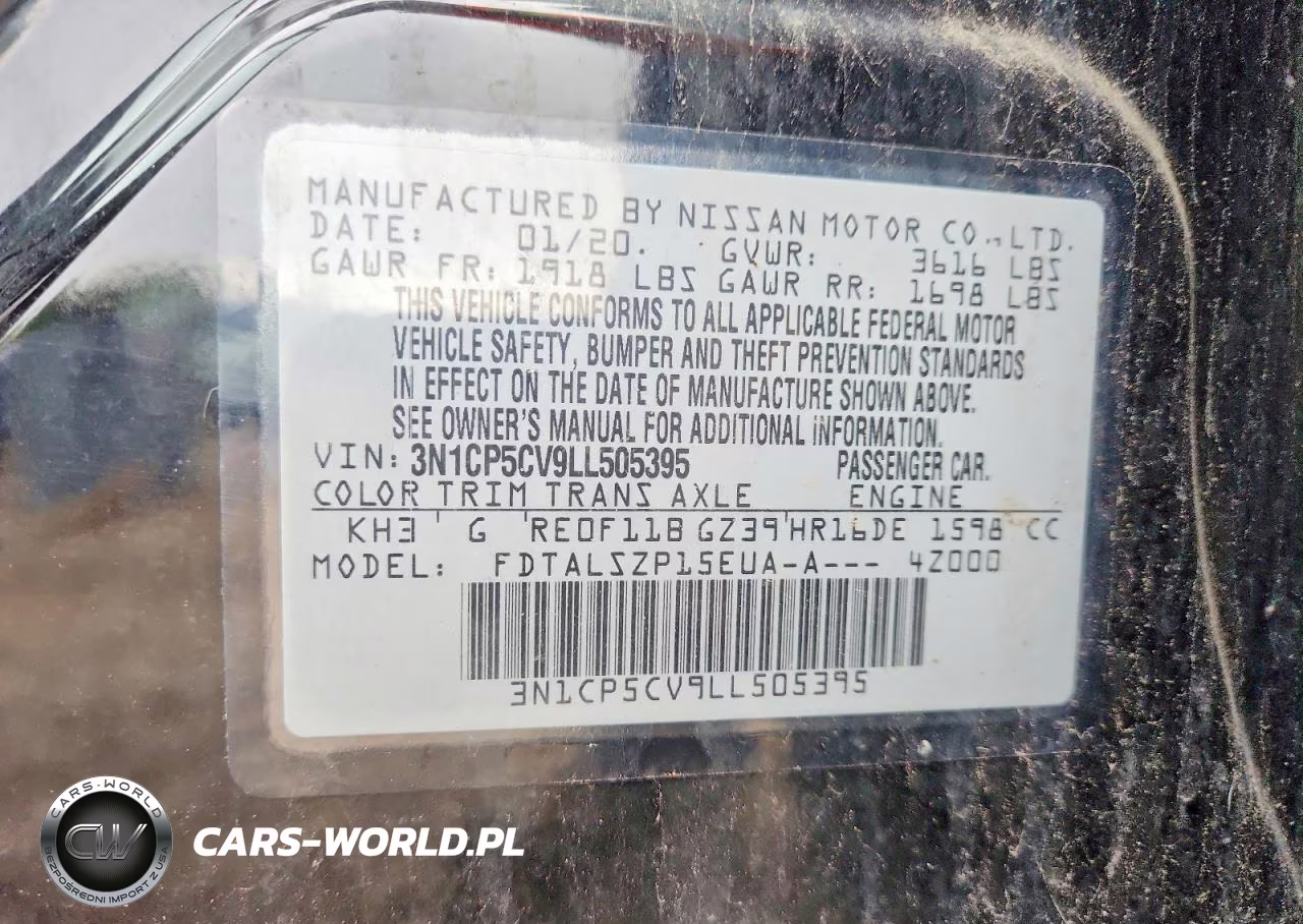 2020 Nissan Kicks Sv VIN:3N1CP5CV9LL505395 - 13