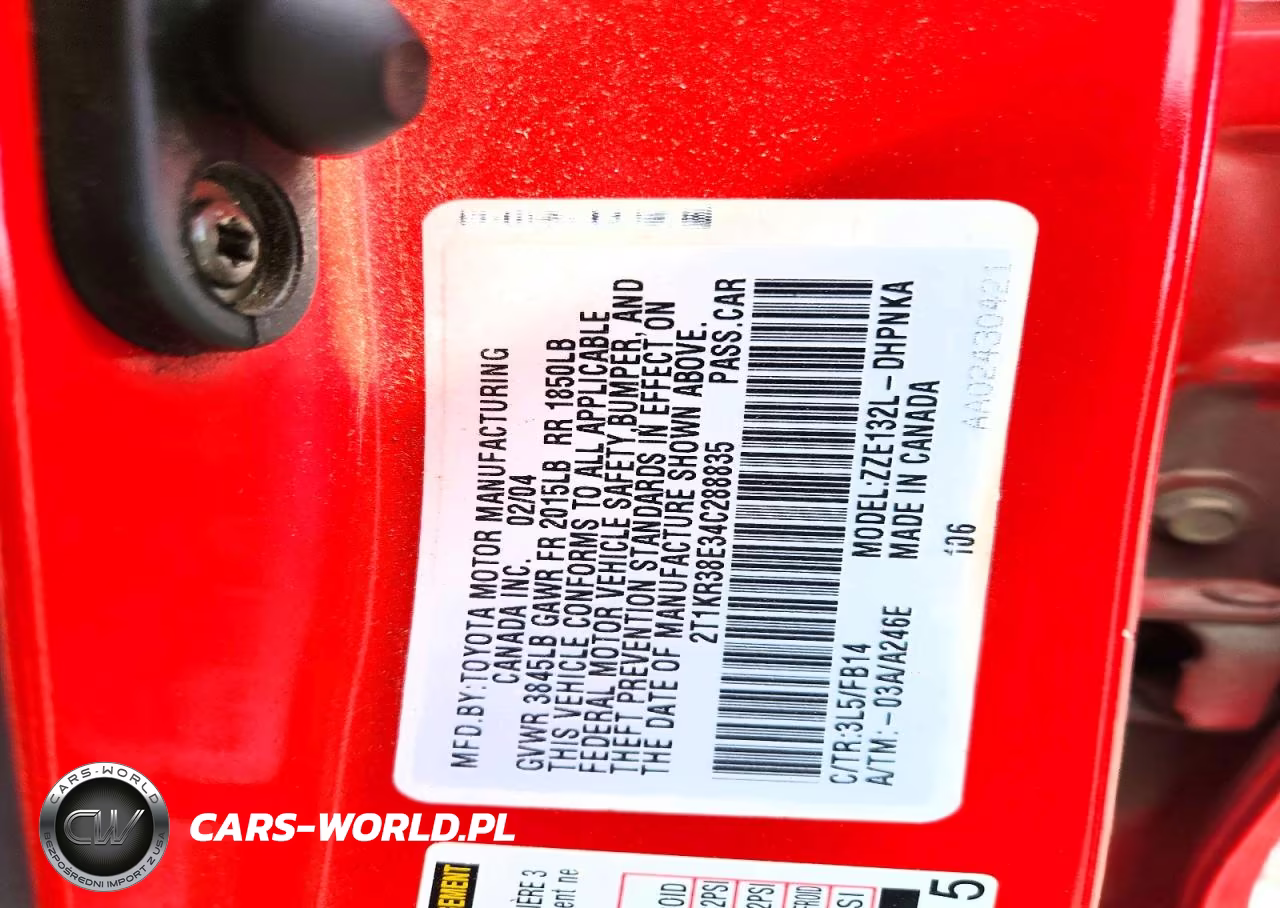2004 Toyota Matrix Xr VIN:2T1KR38E34C288835 - 12