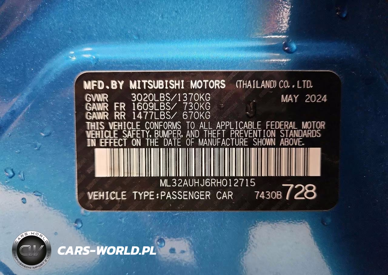 2024 MITSUBISHI MIRAGE ES VIN:ML32AUHJ6RH012715 - 12